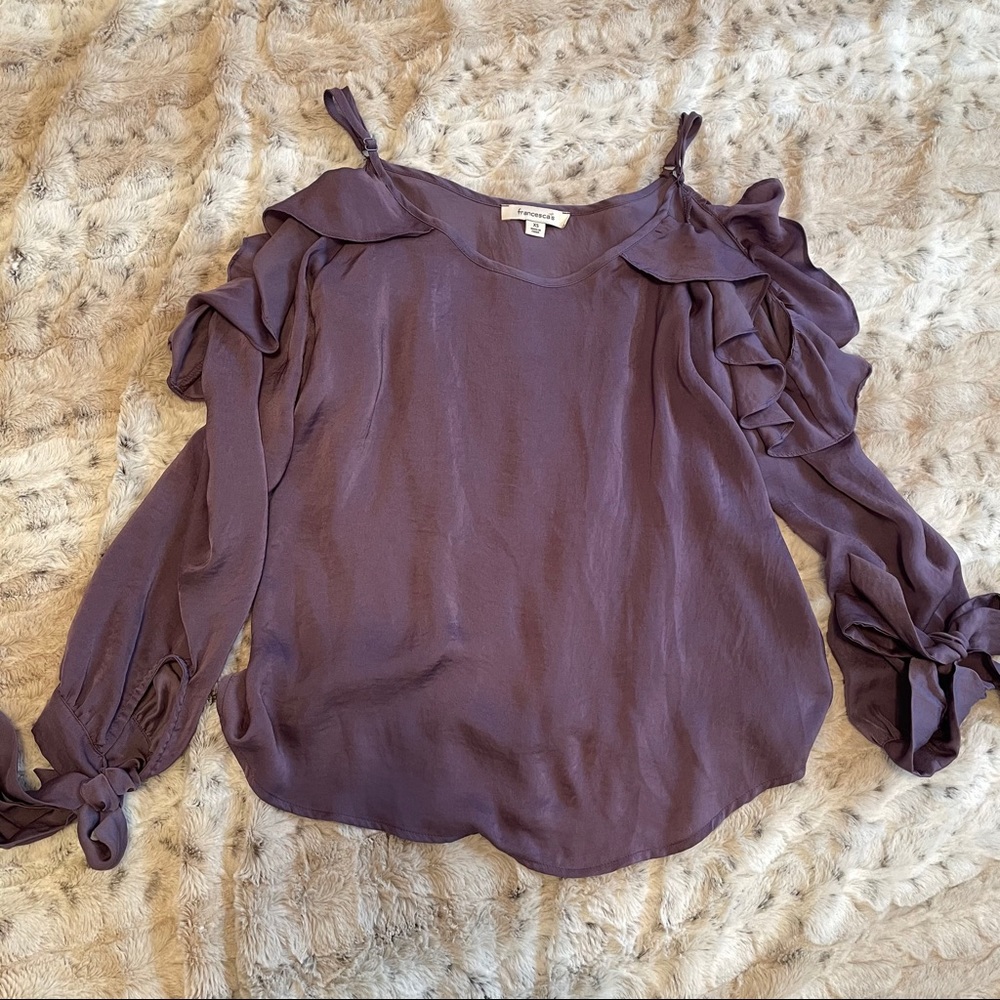 Francesca’s ruffled  Purple Blouse. XS